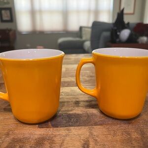Vibrant Golden Yellow Ceramic Mugs